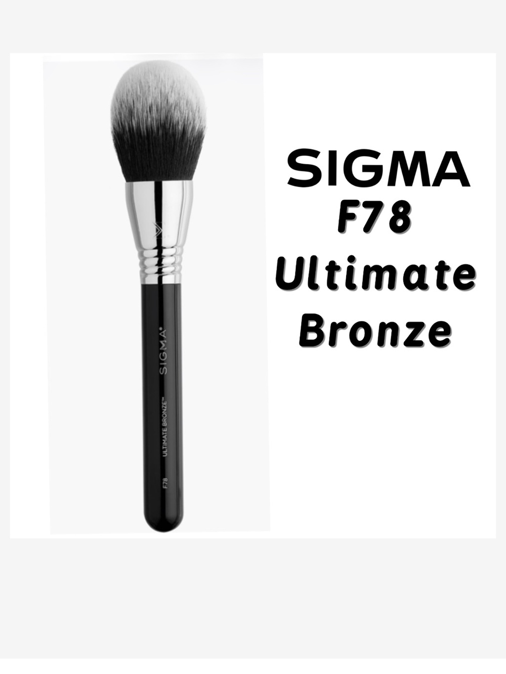 Sigma Beauty F78 Powder Brush - Black, Silver, White Bristles